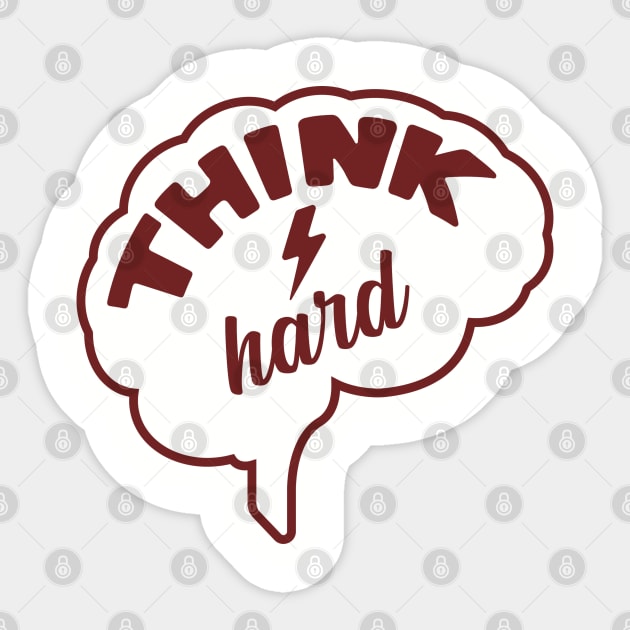 Think Hard Nerd Life Hustle Mindset Sticker by Anticorporati
